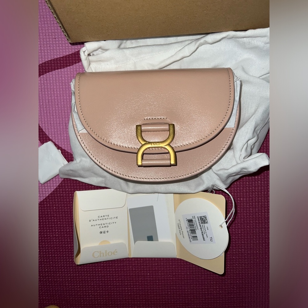 Chloe mini Marcie flap powder beige crossbody shoulder bag